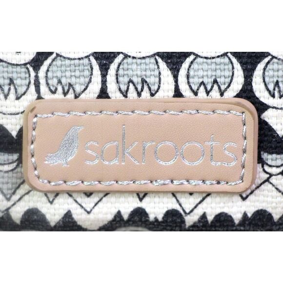 Sakroots BLACK WHITE JUTE COTTON ARTIST CIRCLE FANNY WAIST BAG CLUTCH HANDBAG - Picture 4 of 14